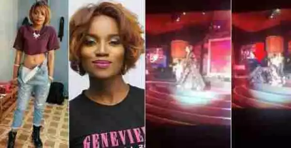 Seyi Shay Falls On Stage While Performing At AFRIMA (Watch Video) 
